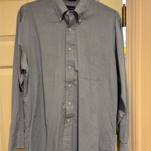 Preswick & Moore Men's Blue Button-Down Shirt. Size Large